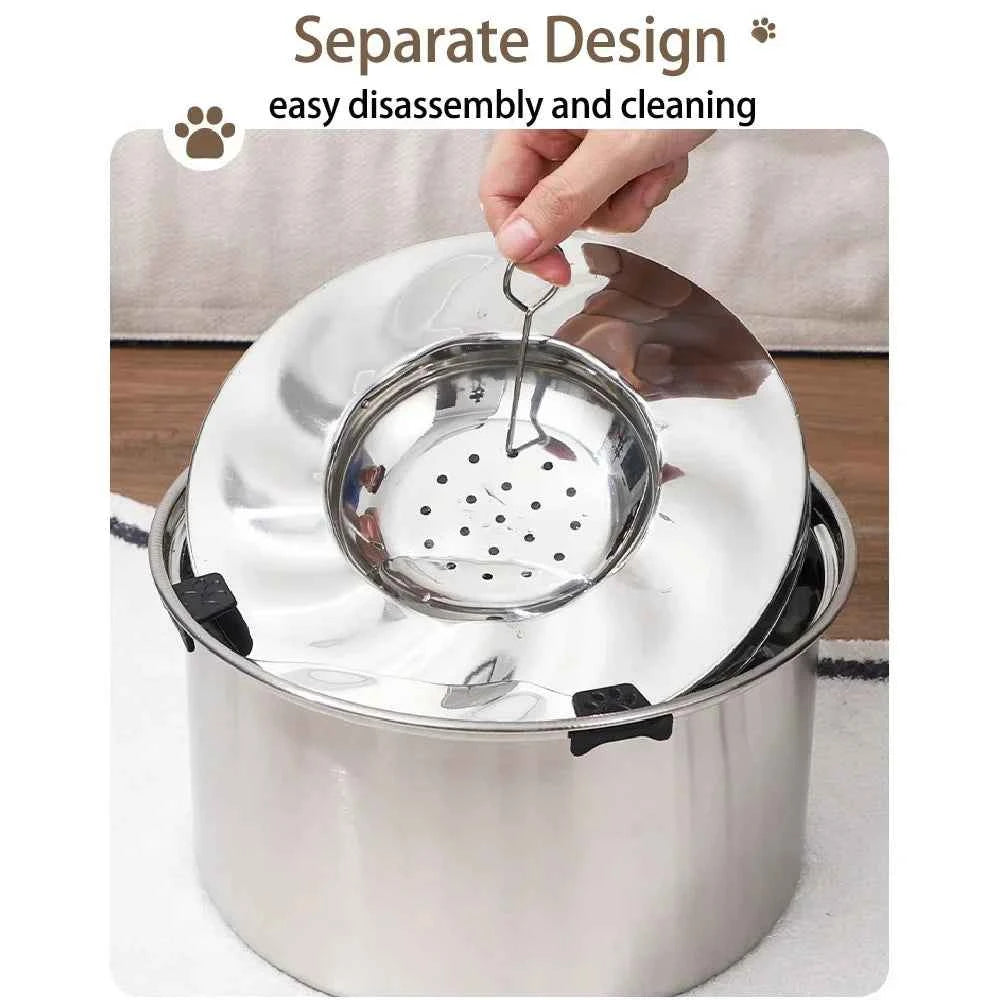 Stainless Steel Dog Floating Bowl No Spill Anti-Splash Non-Slip Pet water dispenser for dogs Big Capacity Dog Feeder Bowl