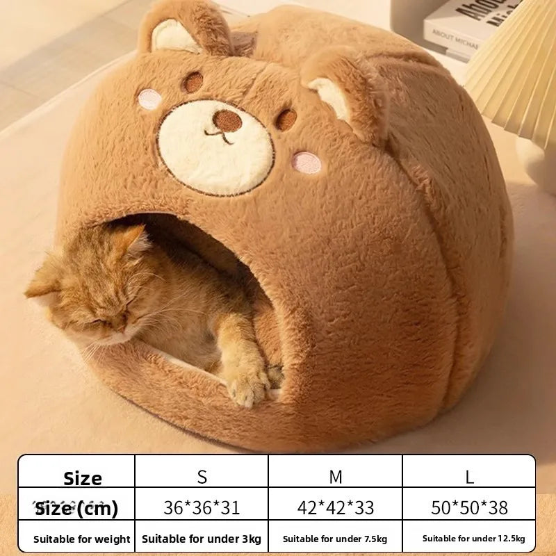 Cat nest autumn and winter pet nest cat house cat bed house nest thickened warm cat sleeping cradle nest kitten kennel - Play Paws Toys
