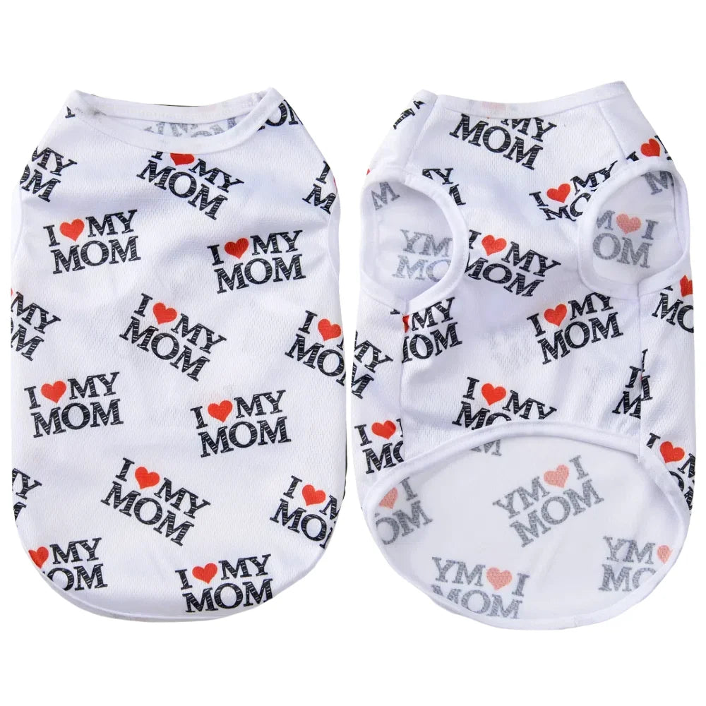 Soft Pet Cat Clothes For Summer Breathable Pets Shirt Vest Lightweight Cute Letter Print Kitty Pullover For Cats Puppy Outfits