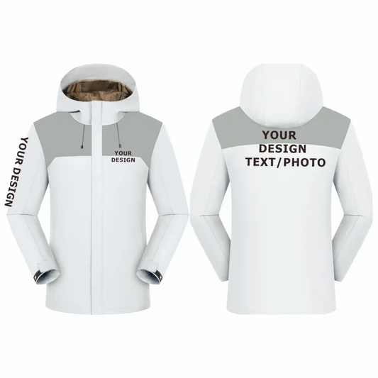 Graphene Windproof Jacket Men Winter New Fashion Thickened Outdoor Mountain Hiking Customizable Hooded Overcoat Casual Clothes