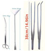 27/38/48cm Aquarium Plant Tweezers Multifuctional Stainless Steel Elbow Tweezers Fish Tank Aquascape Tools Aquarium Feeding Tong