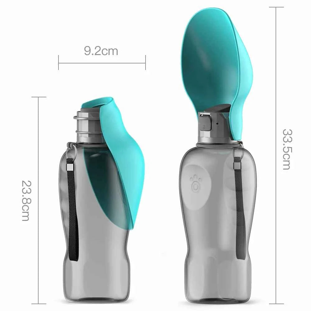 800ML Portable Travel Pet Water Bottle Plastic Leakproof Integrated Drinking Bowl for Small Large Dog Outdoor Walking Drinking