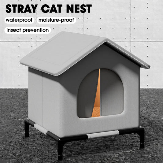 NewestStray Cat dog House Waterproof Outdoor Winter Warm Pet Cave Sleeping Beds Home Foldable Washable for Small Supplies - Play Paws Toys