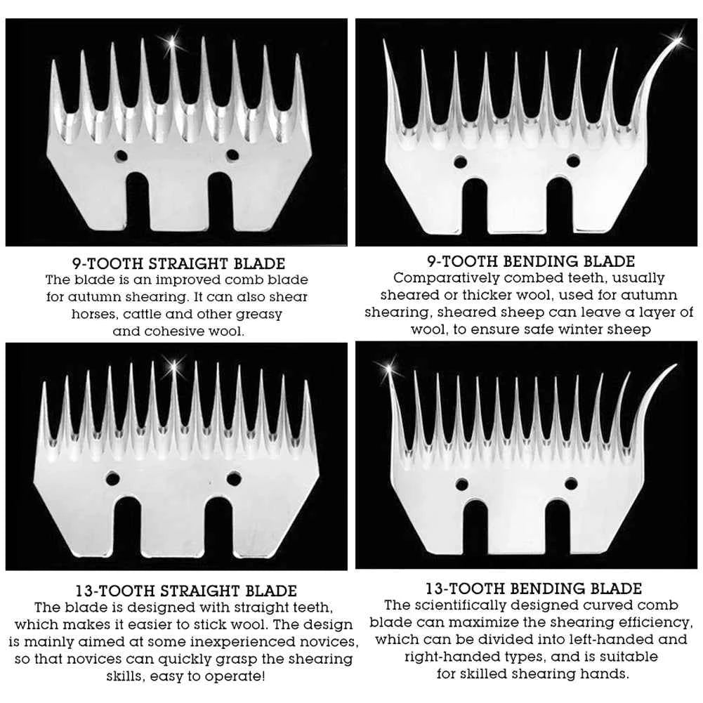 9/13-tooth Stainless Steel Sheep Clippers Blade High Hardness Cutting Shearing Cutter Replacement Cutting Blade Sheep Shear Part