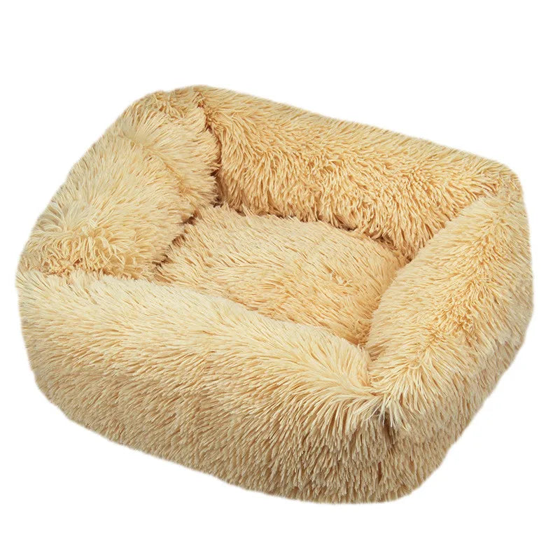 Luxury Dog Bed Square Dog Beds Long Plush Dog Mat Beds for Small Medium Large Dogs Supplies Pet Dog Calming Bed Washable Kennel