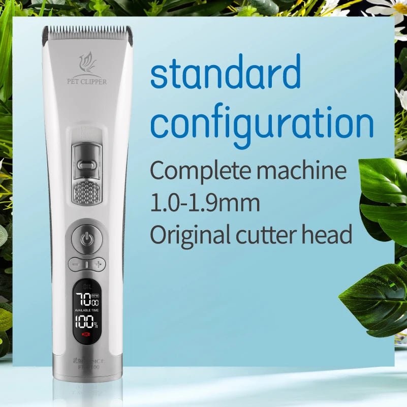 Fenice Clipper Dogs Professional LCD Screen Pet Cat Clippers Electrical Grooming Trimmer Rechargeable Haircut Machine Animals
