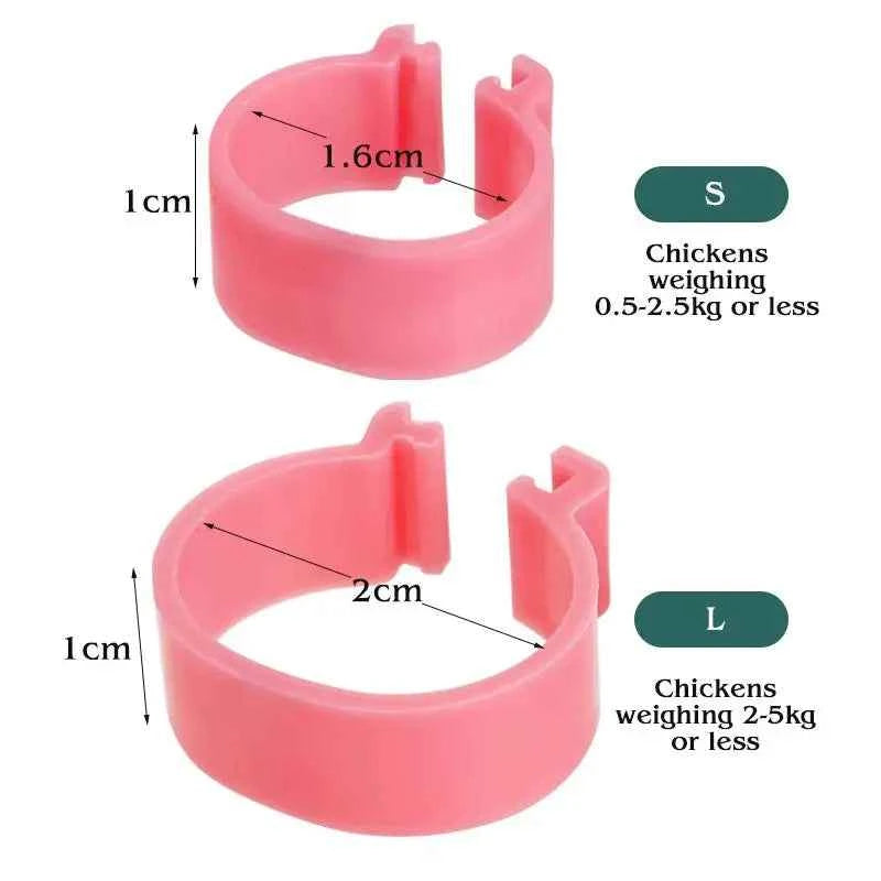 60Pcs 16/20Mm Chicken Duck Leg Rings Goose Animal Identification Tool for Poultry Sign Foot Loop Buckle Clip Farm Supplies
