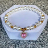 Fashion Pet Heart Pendant Necklace Adjustable Collar Fake Pearls for Dogs Cats Stylish and Comfortable Accessories Pet Supplies