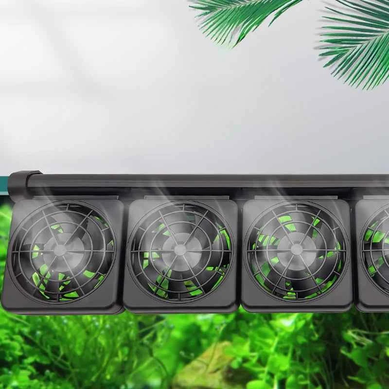 Fish Tank Cooling Fan Fish Tank Cooler Timing Adjustable Wind Speed Cooling Fan Glass Thickness ≤12mm Aquarium Accessories