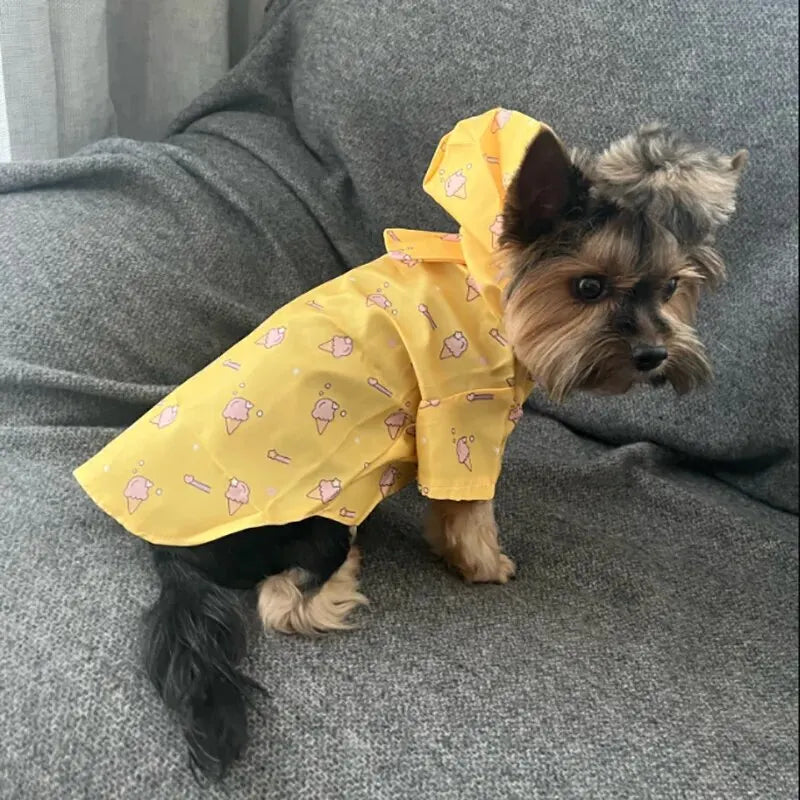 Small Dog Raincoat Summer Short Sleeve Dog Waterproof Clothes Puppy Coat Dog Raincoat Outdoor Coat Bichon Schnauzer Welsh