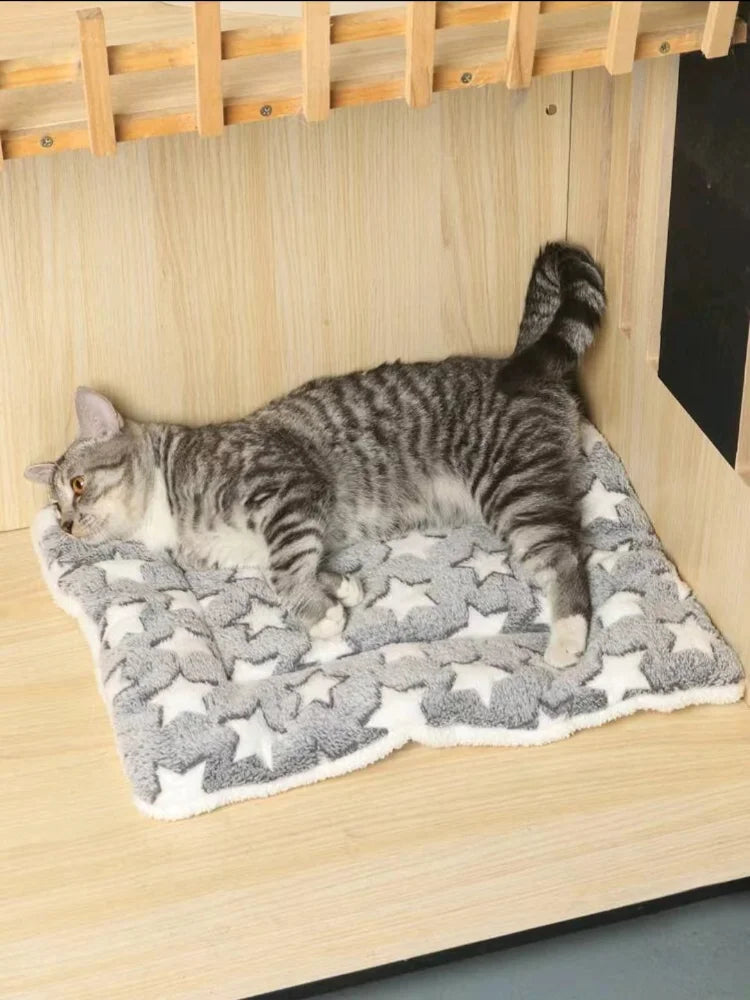Thickened Comfortable Warm Small Cat Sleeping Cushion Skin-friendly Cute Winter Medium Dog Sofa Mat for Puppy Bed Accessories - Play Paws Toys