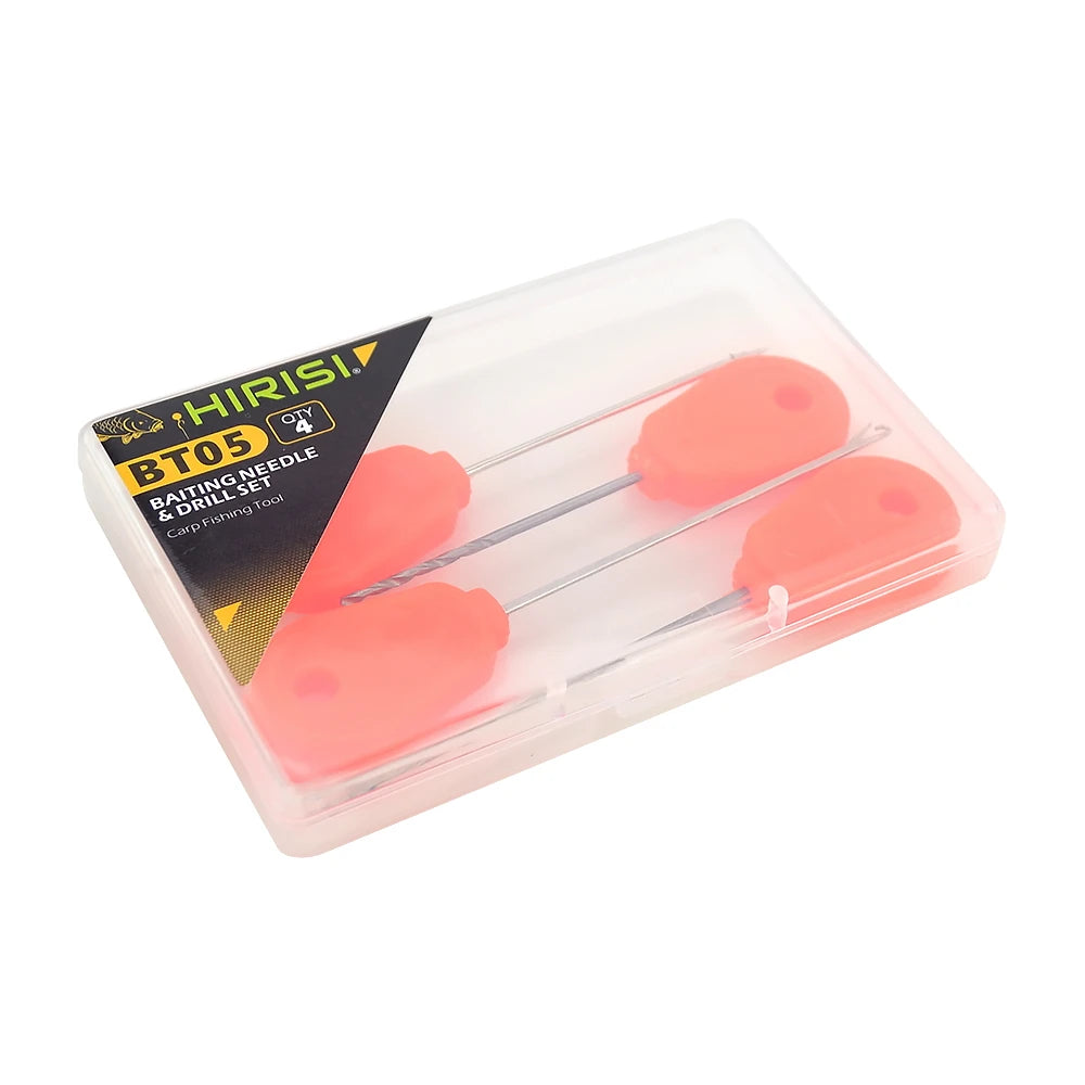 Hirisi 4pcs Carp Fishing Bait Needle With Box Fishing Bait Tools Fishing Accessories BT05