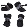 4Pcs Dog Boots Waterproof Non-slip Sole with Reflective Strip Adjustable Drawstring Soft Breathable Lining for Small Medium Dogs