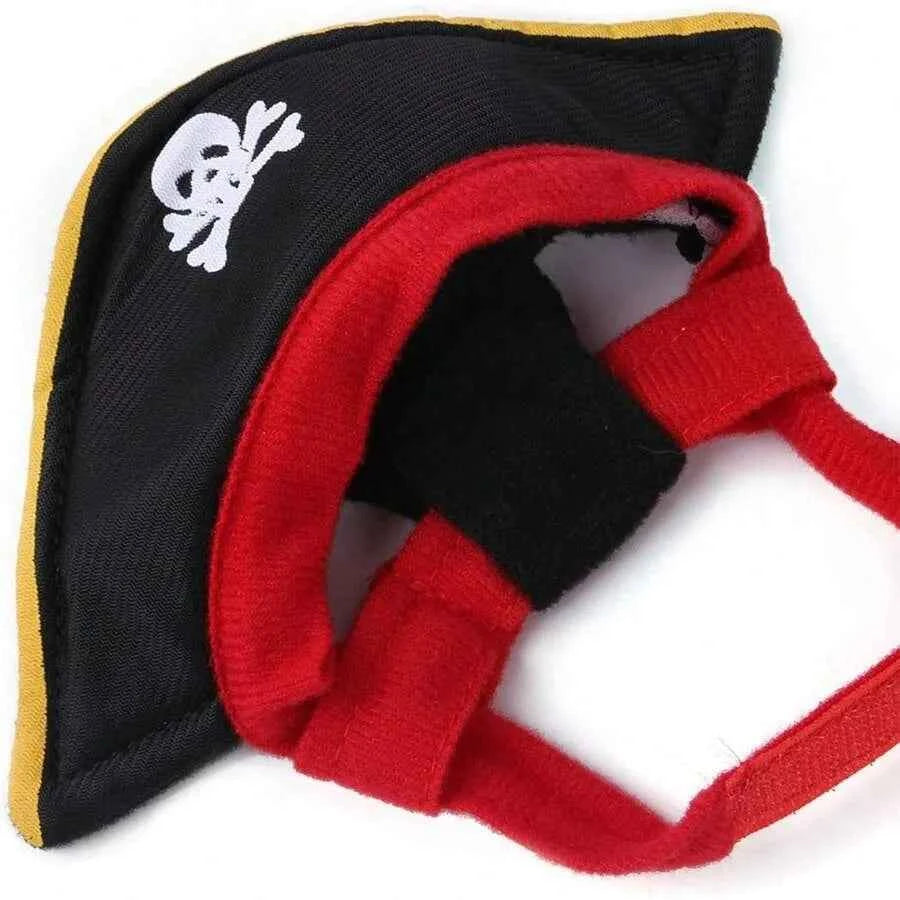 【New style】Cat Pirate Costume - Pet Hat, Skull Triangle Bandana, Halloween For Dogs Cats With Captain Headwear And Party Neckla