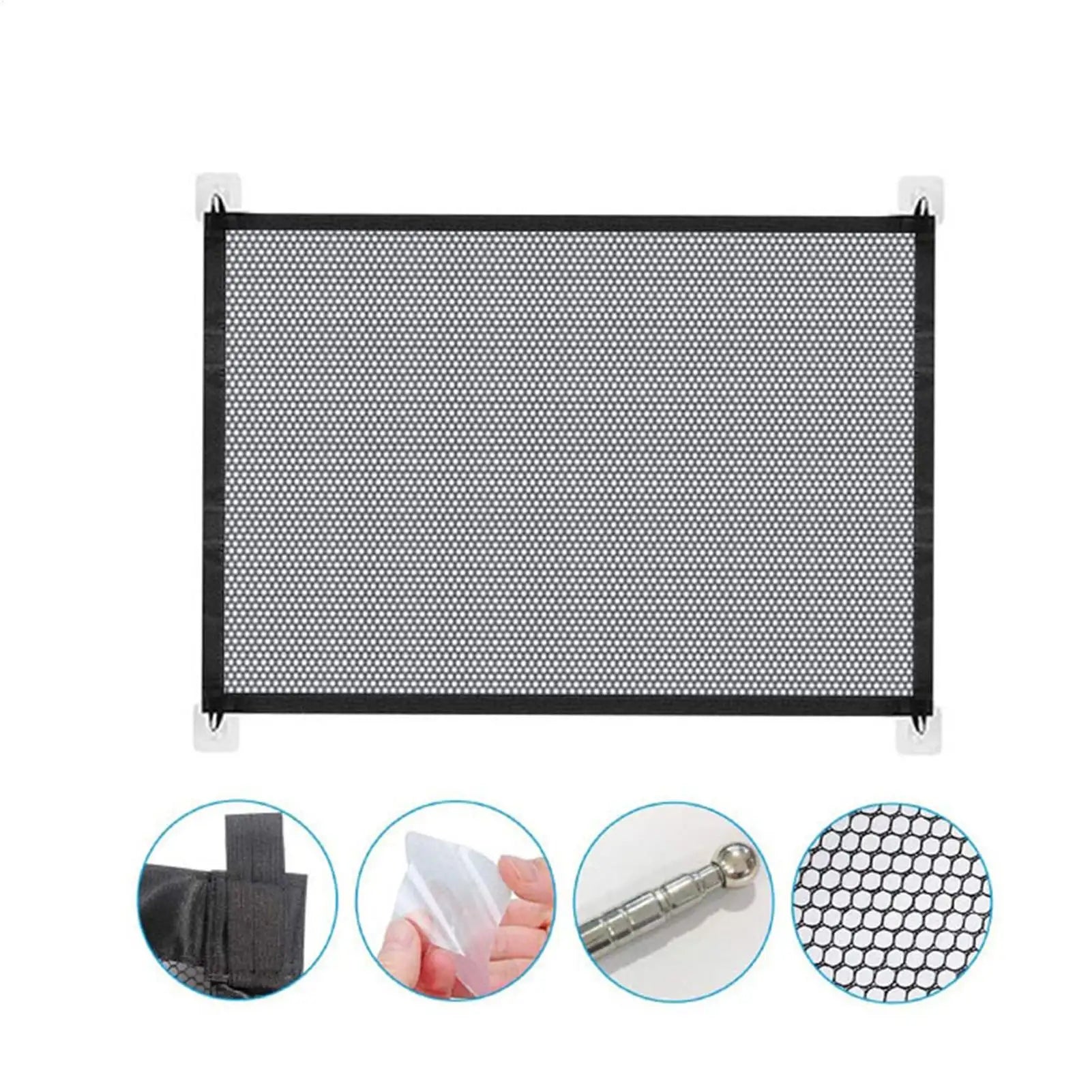 Folding Pet Fence Easy To Install Breathable Mesh Indoor Stairway No Drilling Supplies Retractable Safety Barrier For cat dog