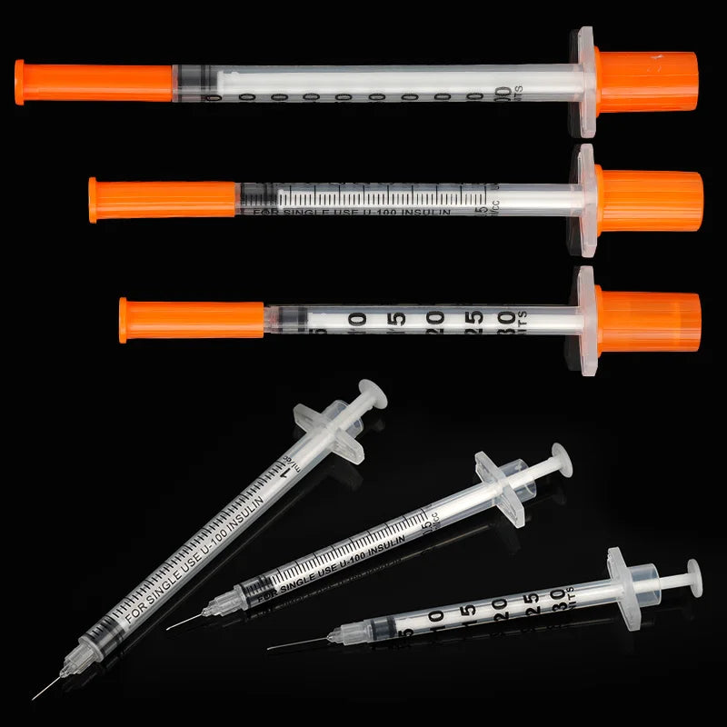 50Pcs/Pack 0.3ML 0.5ML 1ML Animal Syringe with Lab Supplies Farm Animal Cattle Sheep Horses Cat Dog Pet Syringes Liquid Tattoo