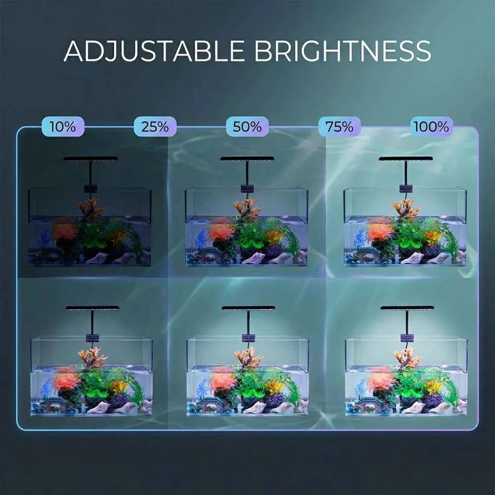 USB Aquarium LED Light Full Spectrum Aquatic Plant Grow Lamp Clip on Fish Tank Adjustable Brightness No flicker Lighting  9W/12W