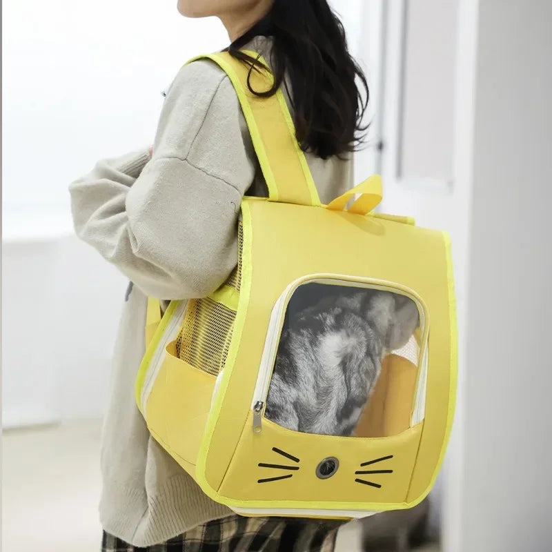 Pet Cat Carrier Bag Cat Backpack Outdoor Breathable Portable Shoulders Bag for Cats Small Dogs Transport Carrier - Play Paws Toys