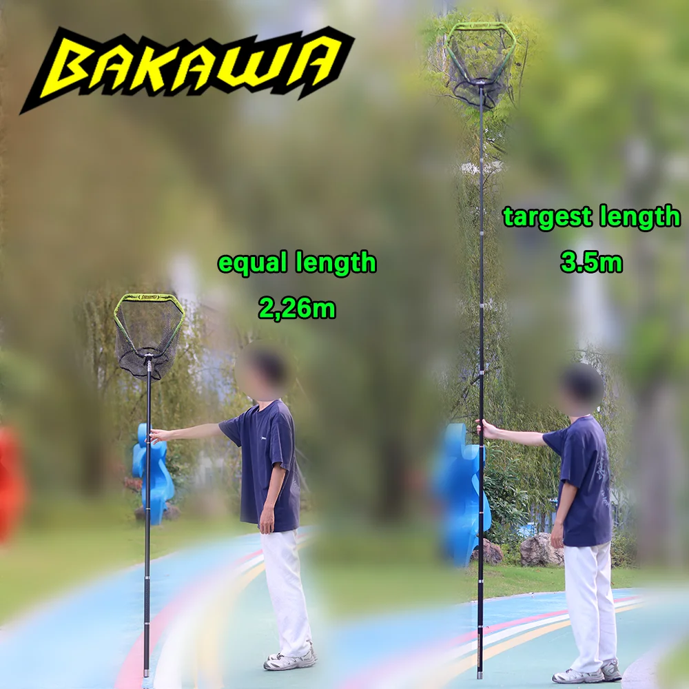 BAKAWA 3.5M Anti slip handle mesh pole suit Suitable carrying various fishing scenarios Carp fishing goods River lake sea Pesca