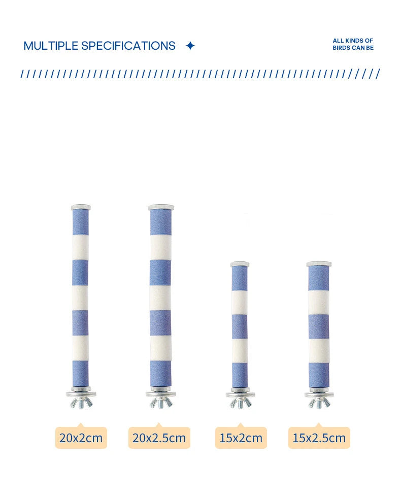 20/15/12CM Pet Parrot Bird Claw Beak Grinding Perches Stand Rack Claw Grinding Stick Cage Pigeon Accessories