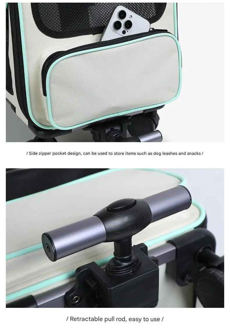 Pet Trolley Cat Bag Extra Large Portable Case Detachable Dog Trolley Case Large Foldable Pet Bag Cat Travel Carrier Bag - Play Paws Toys