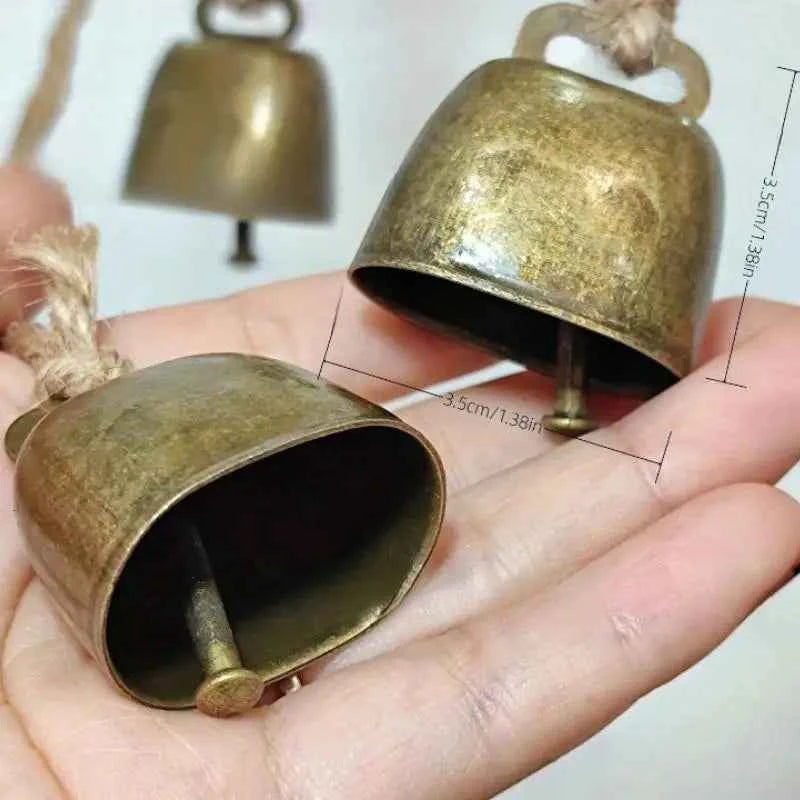 Hot Sale Cow And Sheep Bells Pet Copper Bells Christmas Decoration Jingle Bells With Hemp Rope Loud Bells Xmas Hanging Ornament