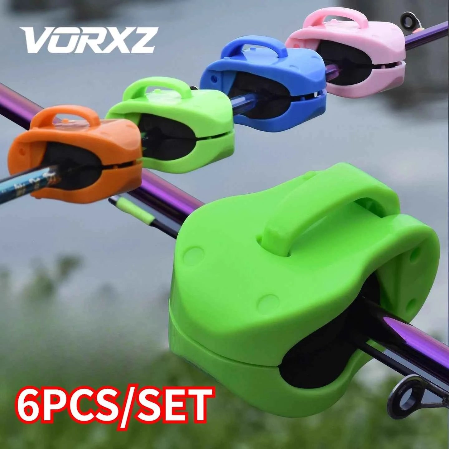 6 Pieces Lure Rod Storage Rack Multi-function Rod Holder Rod Clip Fishing Rod Strap & Fastener Secure Grip Tackle Organizer