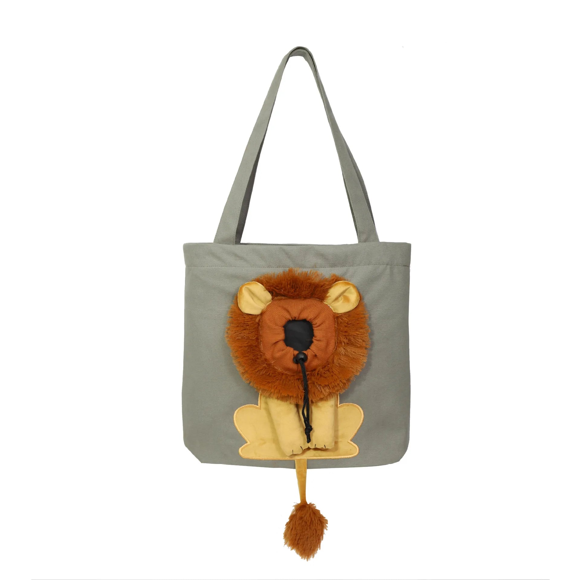 Pet Canvas Shoulder Bag Lion Shaped Carrier For Cat Comfortable Cats Carrying Pouch Handbag Puppy Messenger Bag For Out Travel - Play Paws Toys