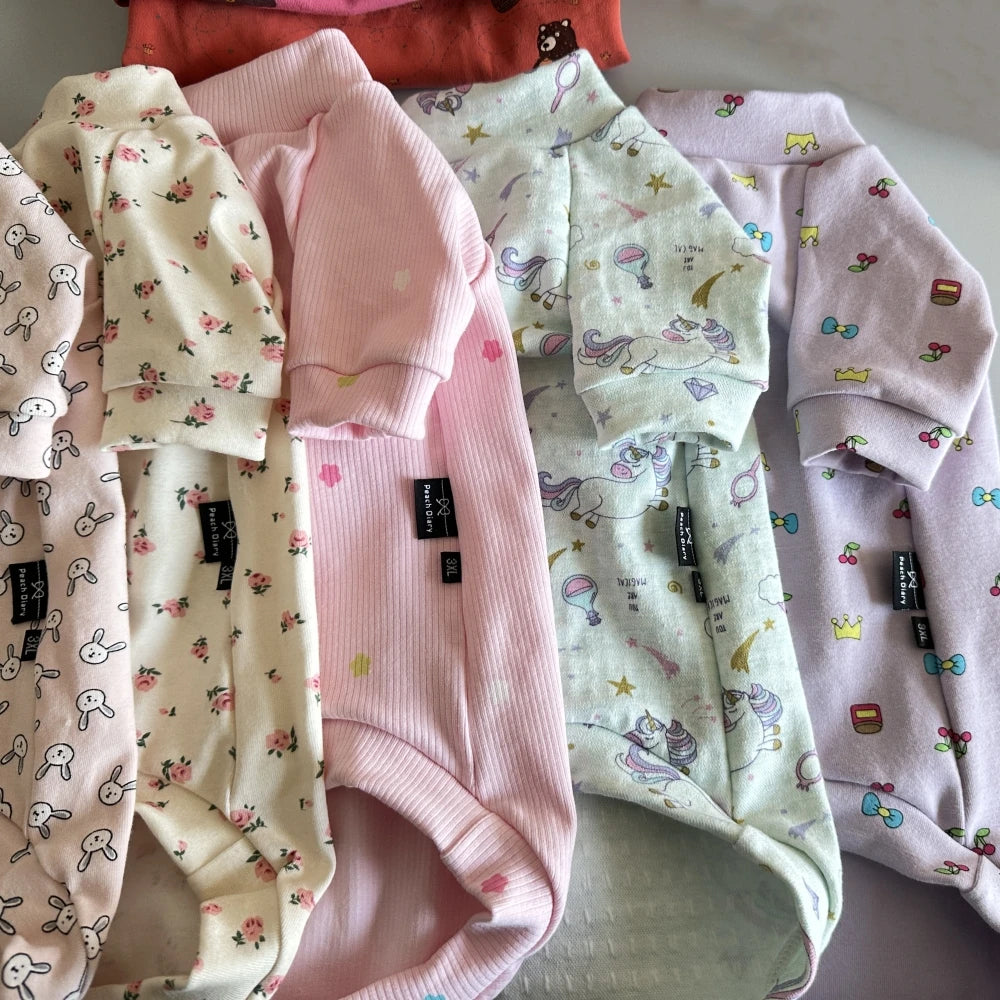 Soft Cotton Long Sleeves Shirt for Sphinx Cat Spring Autumn Cute Sweet Pink Green Coat for Cats Winter Sweatshirt for Devon Rex - Play Paws Toys