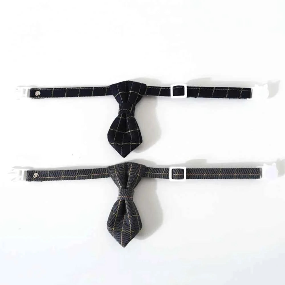 Pet Accessories for Dogs Cats Bowtie British Style Puppy Plaid Tie Breakaway Bowknot Collar for Small Dog Cat Gentleman Costume