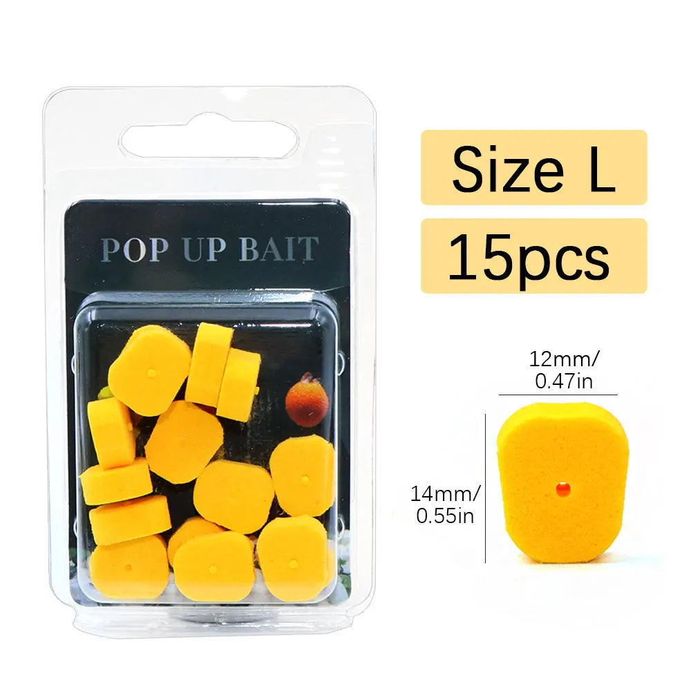 15pcs Carp Fishing Bait Pop Up Boilie Fishing Rig Accessories EVA Foam Fake Bait Corn Shape Method Feeder Carp Tackle Fish Lure