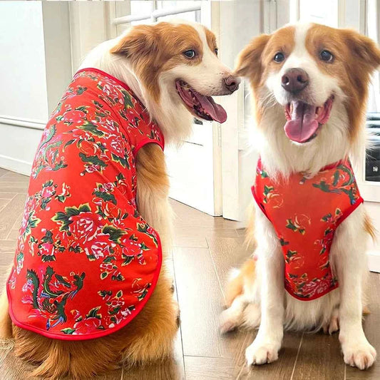 L-7XL  Dog Vest Cute Print Breathable Thin T-Shirt For Medium Large Dog Fashion Vest Large Dog Golden Retriever Clothes
