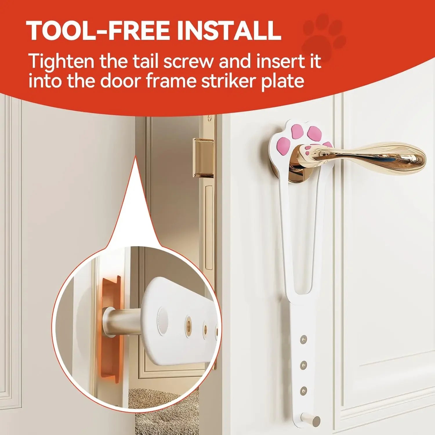 Cat Door Holder Latch Adjustable Dog Door Stopper Elastic Gate Lock Flex Latch Strap Keep Dog Out From Entering Pet Gate Supply - Play Paws Toys
