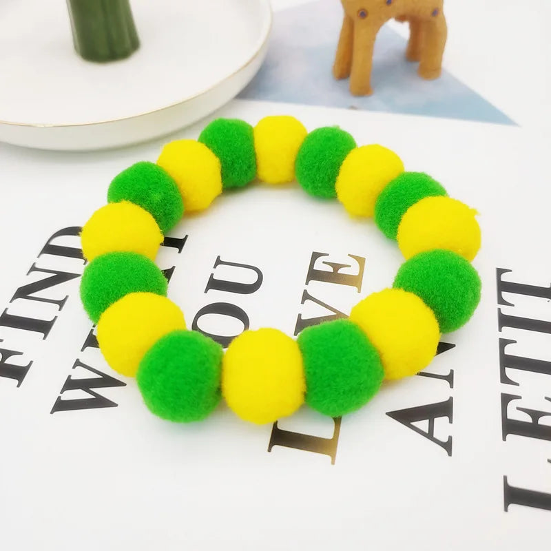 Pet Dog Bow Tie Rainbow Flower Hair Ball Necklace Cat Collar Pet Dog Cat Bowties Neckties Dog Grooming Accessories