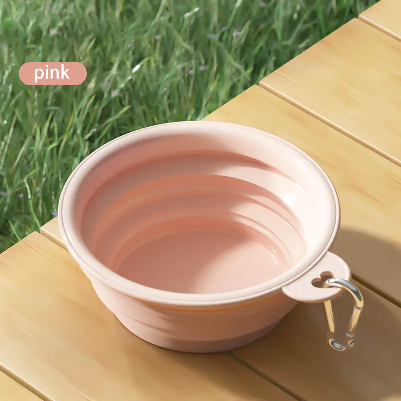 Foldable Silicone Dog Bowl Pet Outdoor Travel Portable Folding Cat Food Water Large Capacity Container Feeding Bowl Pet Supplies