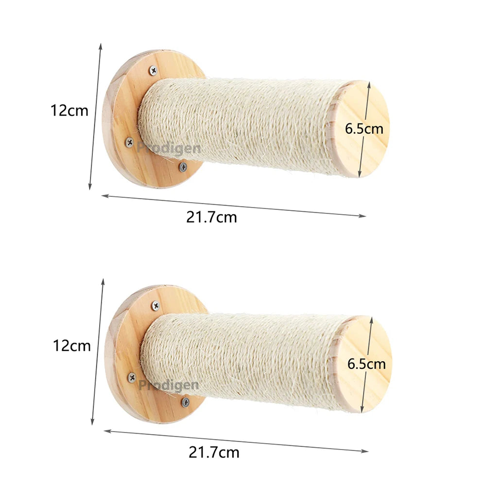 Cat Wall Climbing Shelf Steps Ladder Scratching Post Scratcher Bed Hiding House for Cats Tree Tower Pet Furniture Accessories - Play Paws Toys