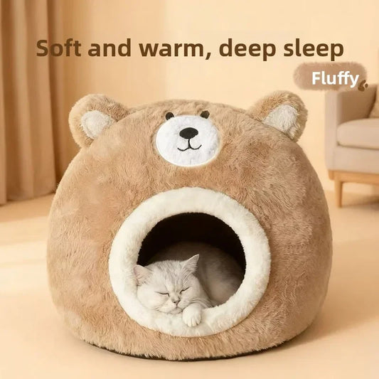 Cat nest autumn and winter pet nest cat house cat bed house nest thickened warm cat sleeping cradle nest kitten kennel - Play Paws Toys