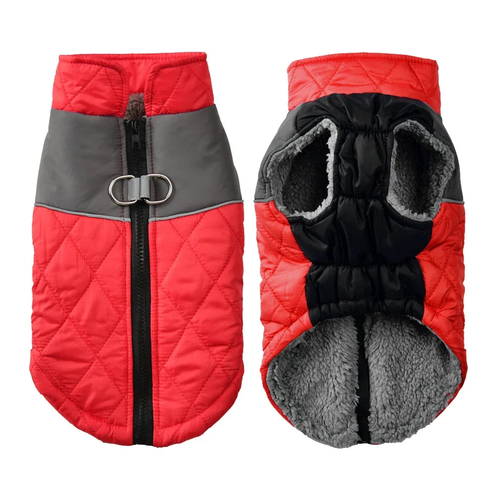 Fleece Warm Dog Clothes For Small Medium Dogs Cats Winter Elasticity Windproof With D-ring Puppy Jacket Chihuahua Pet Costume