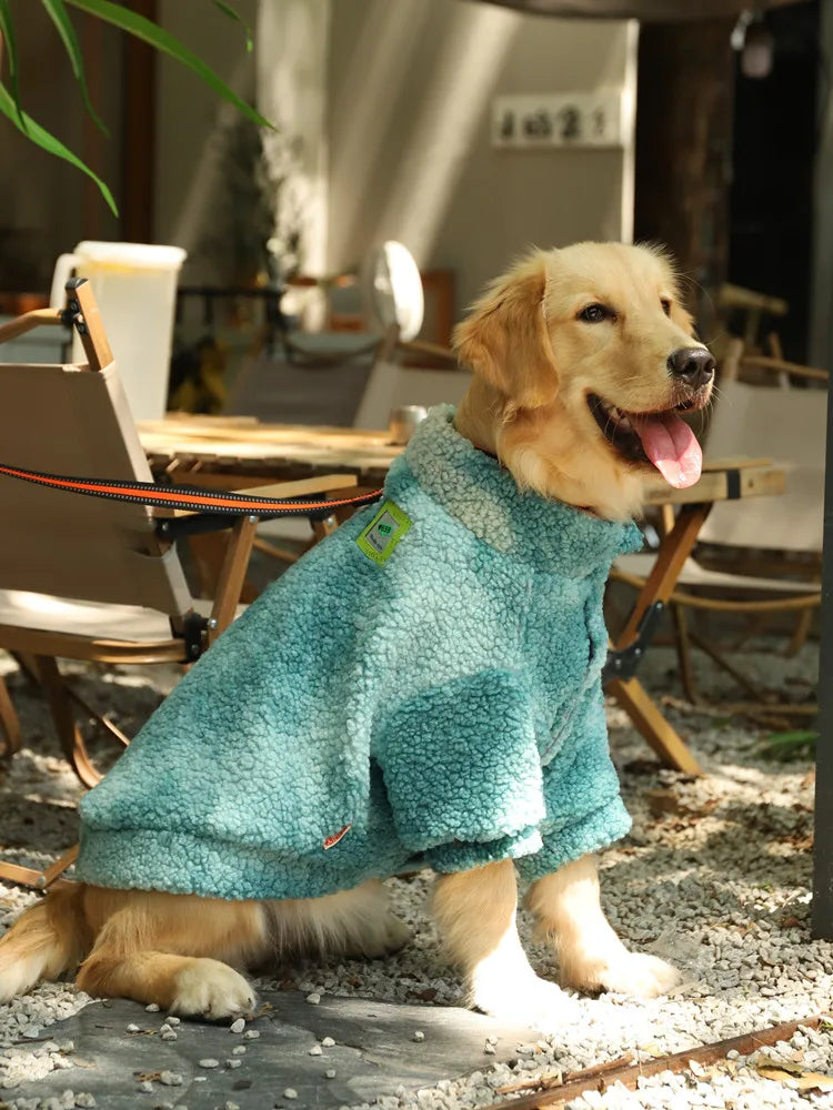 HOOPET 3XL-7XL Winter Thick Big Dog Clothes Lambs Wool Jacket for Medium Large Dogs Windproof Coat Pet Accessories