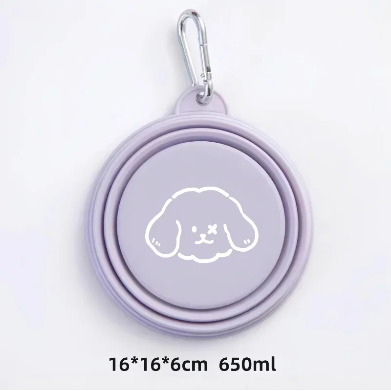 Dog Pet Folding Silicone Bowls 350ml/650ml Outdoor Travel Foldable Portable Cat Food Water Container Feeding Tray Bowls