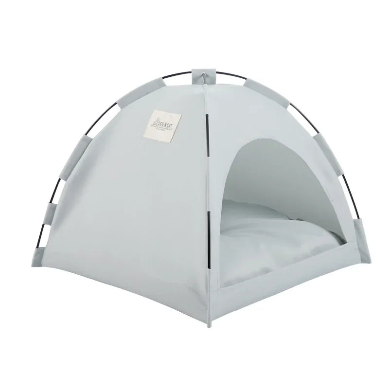 Pet Tent Bed Removable Cat Sofa Basket Canvas Semi-enclosed Cat House Dog Cave Hut Cat Sleeping Bed for Room Decor Pet Supplies - Play Paws Toys