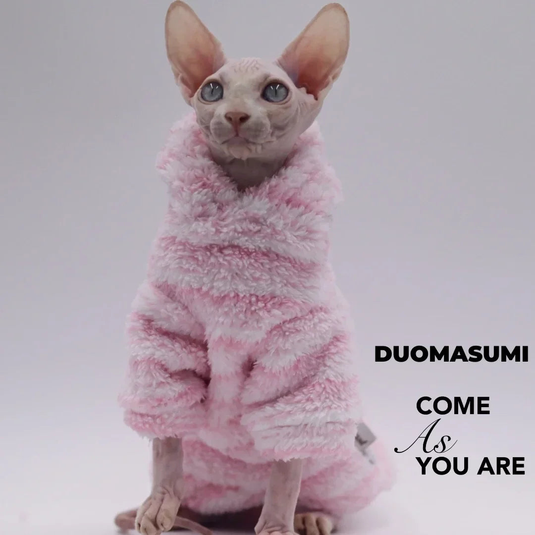 DUOMASUMI Soft Double-sided FluffY Winter Jacket Warmth Coat for cat Thickening Sphinx Sphynx Cat Clothes  Hairless Cat Outfits - Play Paws Toys