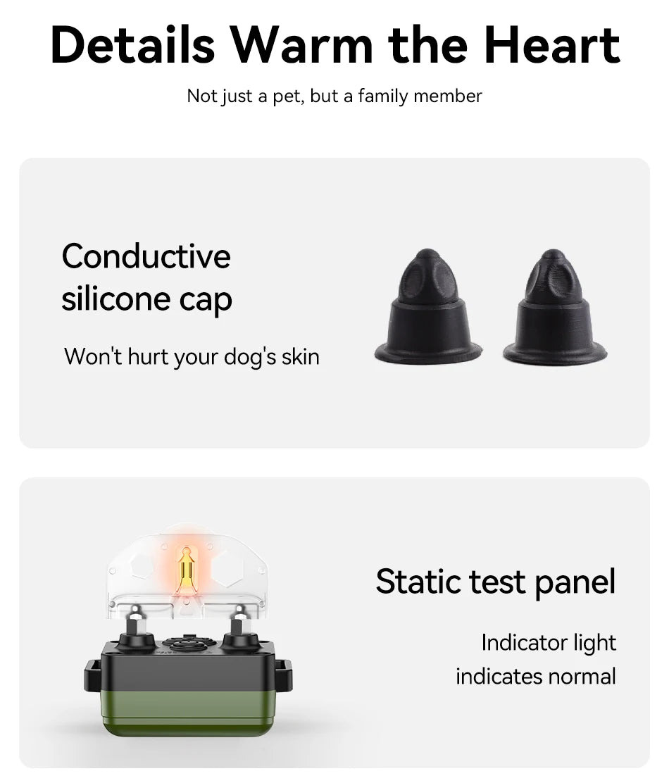 ROJECO Electric Dog Training Collar Remote Control Rechargeable Training Collar For Pet Dog Puppy Bark Control Stop Shock Collar