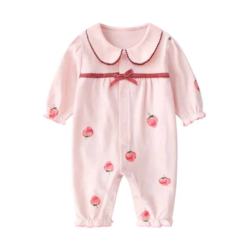 Baby clothes jumpsuit autumn season 0 pure cotton 3 princess clothes newborn clothes 6 months baby air-conditioned clothes