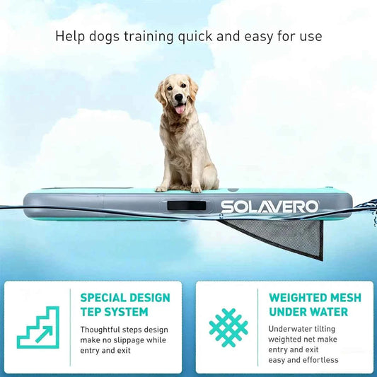 Inflatable Dog Water Ramp, Non-Slip Pet Pool Ladder with EVA Deck, Floating Dog Stairs with Pump, Repair Kit & Carry Bag, for Pool, Lake, Boat & Dock, 3 Colors Available
