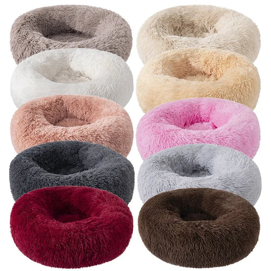 Super Soft Pet Cat Bed Plush Full Size Washable Calm Bed Donut Bed Comfortable Sleeping Artifact Suitable For Winter - Play Paws Toys