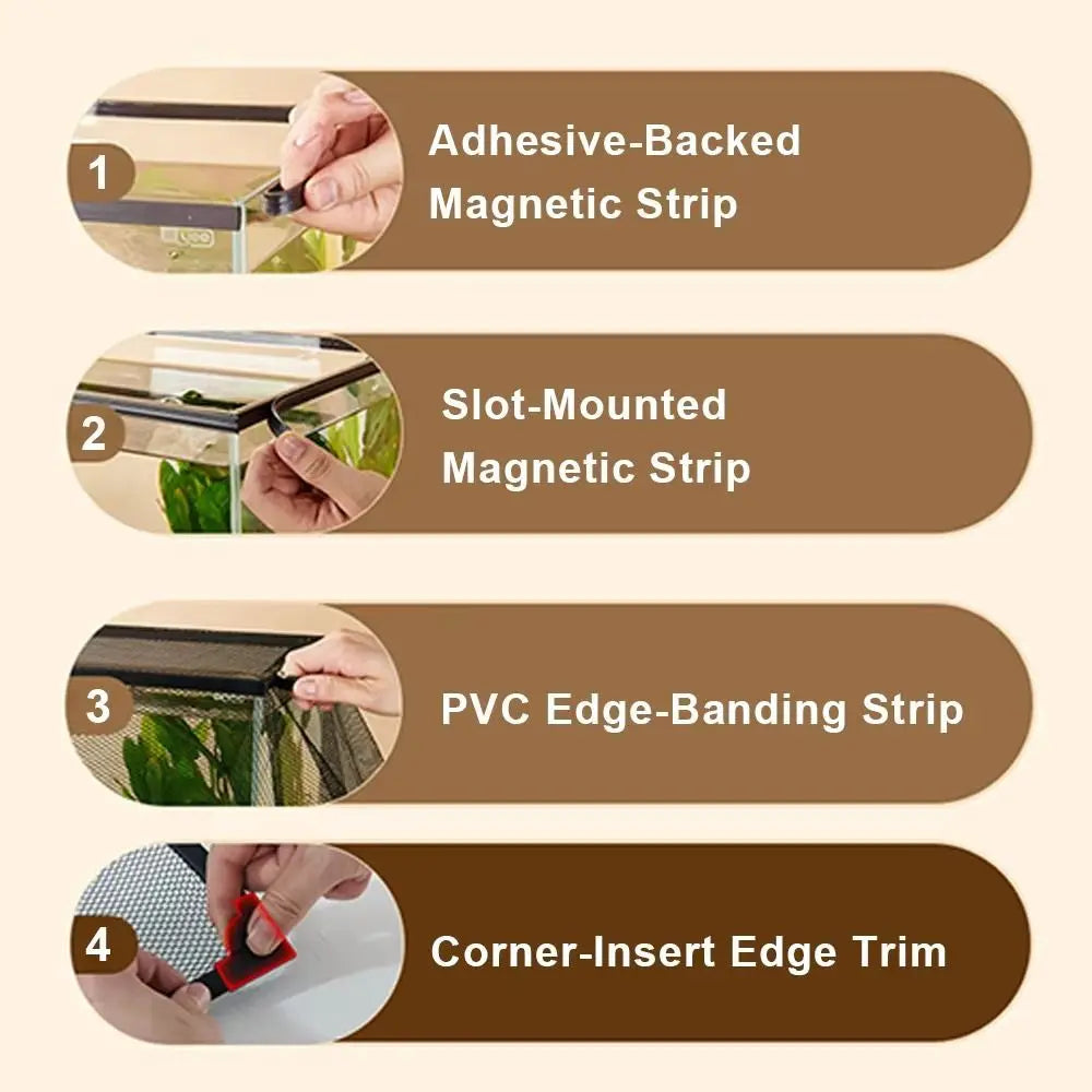 Sturdy Magnetic Fish Tank Lid Cover DIY Easy Installation Fish Tank Mesh Lid Cover Fish Tank Top Protective Cover Fish Tank