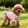 Pet T-shirt With Stretch Ribbed Heart Pattern Clothes Cute Home Vest Tshirt Suitable For Dogs And Cats