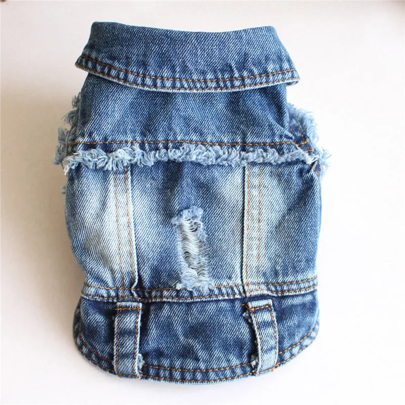 XS-2XL Denim Dog Clothes Cowboy Pet Dog Coat Puppy Clothing For Small Dogs Jeans Jacket Dog Vest Coat Puppy Outfits Cat Clothes