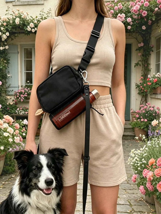 Custom Crossbody Dog Walking Fanny Pack, Adjustable Waist Belt, Daily Waist Bag With Poop Bag Dispenser,